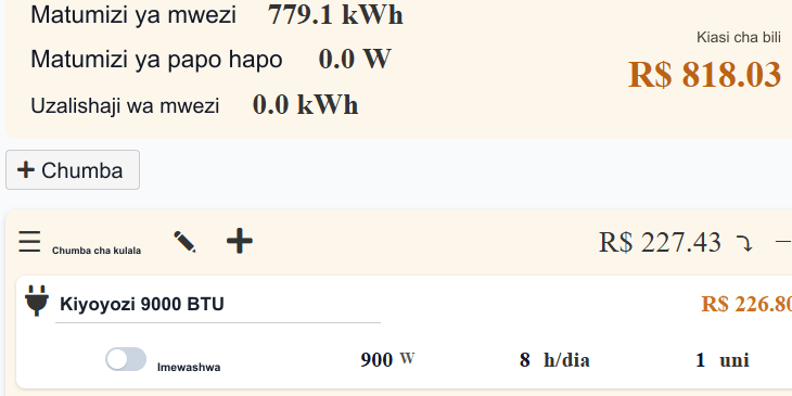 Matumizi ya Nishati ya Umeme